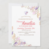 Invitation Cristal fête d'anniversaire Premier anniversaire (Devant)