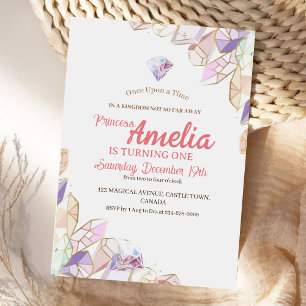 Invitation Cristal fête d'anniversaire Premier anniversaire