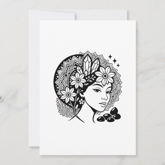 Invitation Cristal Floral du Mandala Féminin Divin (Devant)