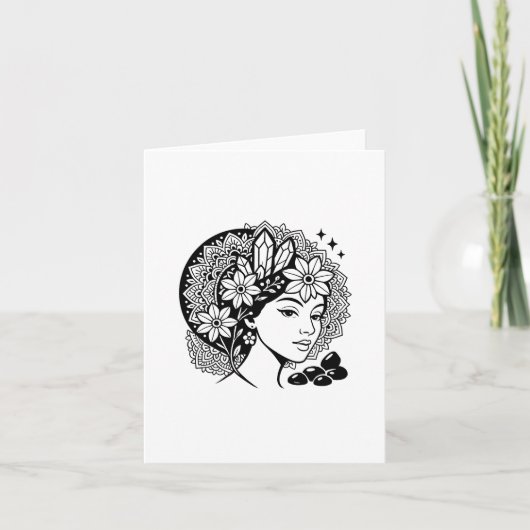 Invitation Cristal Floral Mandala Féminin Divin (Devant)