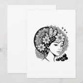 Invitation Cristal Florale du Mandala Féminin Divi (Devant / Derrière)