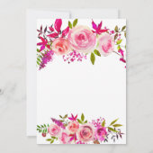 Invitation Cristal rose Peach Roses Aquarelle douche nuptiale (Dos)
