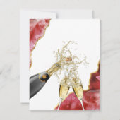 Invitation Cristaux d'agate rouge et or Brunch & Bubbly (Dos)