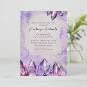 Invitation Cristaux d'Améthyste Aquarelle Violette (Debout devant)