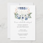 Invitation Cristaux de lune Fleurs Boho Mariage métaphysique (Devant)