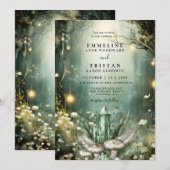Invitation Cristaux magiques Mariages de la forêt d'Émeraude  (Devant / Derrière)