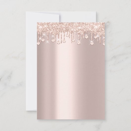 Invitation Cristaux Parties scintillant Rose Fête des mariée (Dos)