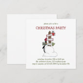 Invitation Critère de Noël ・ Pingouin et panneau (Devant / Derrière)