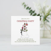 Invitation Critère de Noël ・ Pingouin et panneau (Debout devant)