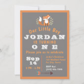 Invitation Critère forestier de Fox Woodland Boho Anniversair (Devant)