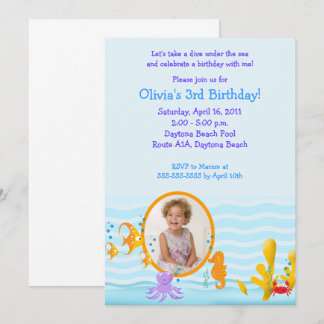 Invitation CRITÈRES DE MER sous la mer *PHOTO* Anniversaire 5