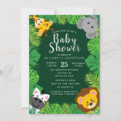 Invitation Critiques de la jungle mignonne Baby shower Invita (Devant)