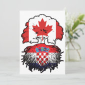 Invitation Croatie Drapeau canadien croate des racines d'arbr (Debout devant)
