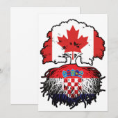 Invitation Croatie Drapeau canadien croate des racines d'arbr (Devant / Derrière)