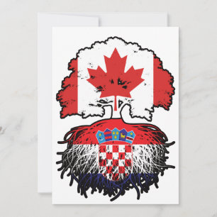 Invitation Croatie Drapeau canadien croate des racines d'arbr