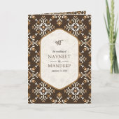 Invitation Crochet Brown tout en un Mariage sikh (Devant)