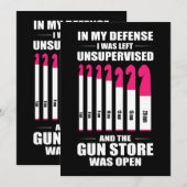 Invitation Crochet Crochet pour femmes Dans ma défense, je su (Devant / Derrière)