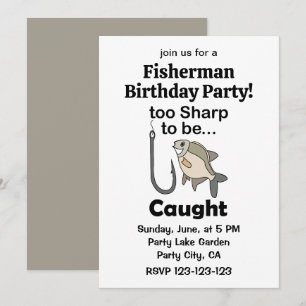 Invitation Crochet de pêche aiguisé pour être attrapé Anniver