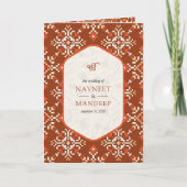 Invitation Crochet orange tout en un Mariage sikh (Devant)