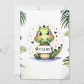 Invitation Crocodile de bébé mignon dans la jungle aquarelle (Dos)