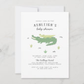Invitation Crocodile mignon | Baby shower bébé garçon moderne (Devant)