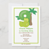 Invitation Crocodile Safari Neuvième fête d'anniversaire (Devant)