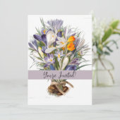 Invitation Crocus Spring Flower Botanique Floral Art (Debout devant)