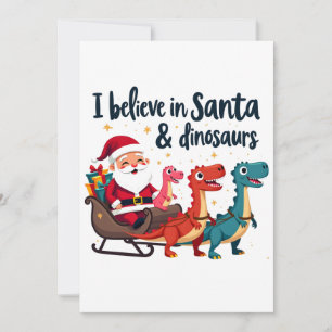 Invitation croire au Père Noël et aux dinosaures (Père Noël c