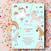 Invitation Croire en anniversaire de enfant de licorne magiqu