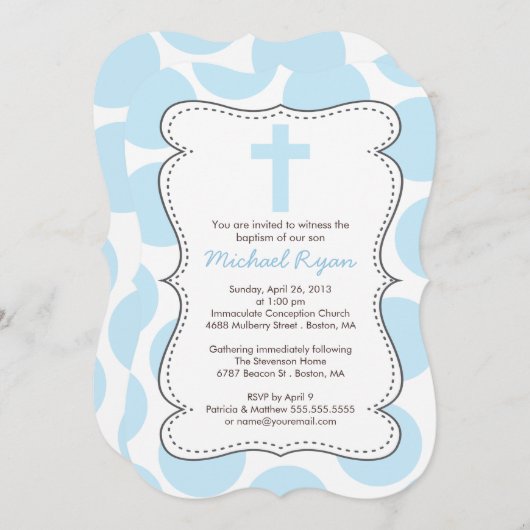 Invitation croisée Baptême des Pois bleus (Devant / Derrière)