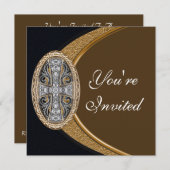 Invitation croisée chrétienne élégante de partie (Devant / Derrière)