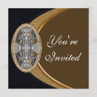 Invitation croisée chrétienne élégante de partie