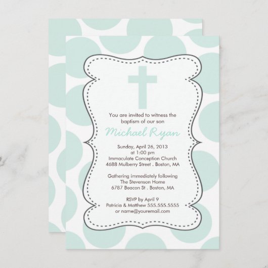 Invitation croisée de baptême des Pois verts (Devant / Derrière)