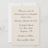 Invitation croisée de Crème de Christening (Dos)