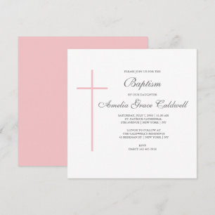 Invitation croisée élégante rose