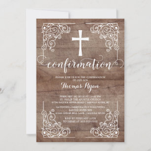 Invitation croisée en bois rustique de