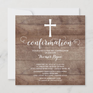 Invitation croisée en bois rustique de
