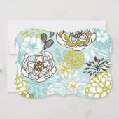 Invitation croisée florale bleue moderne de (Dos)