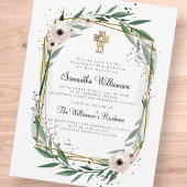 Invitation croisée florale géométrique moderne de