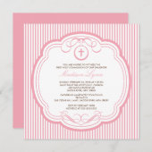 Invitation croisée rose douce de communion de (Devant / Derrière)