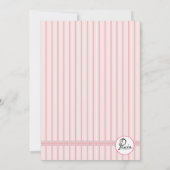 Invitation croisée rose rayée (Dos)