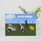 Invitation Croisement de chariot de golf sur le fairway (Debout devant)