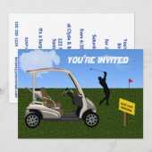 Invitation Croisement de chariot de golf sur le fairway (Devant / Derrière)