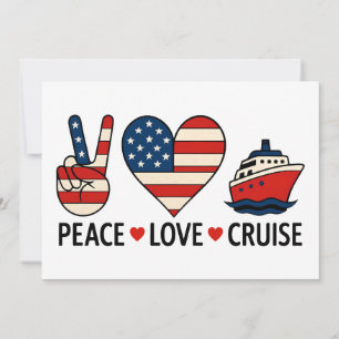Invitation Croisière Amour Paix Vacances USA Vibes