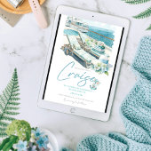 Invitation Croisière Bachelorette Party Bateau Aquarelle