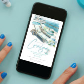 Invitation Croisière Bachelorette Party Bateau Aquarelle