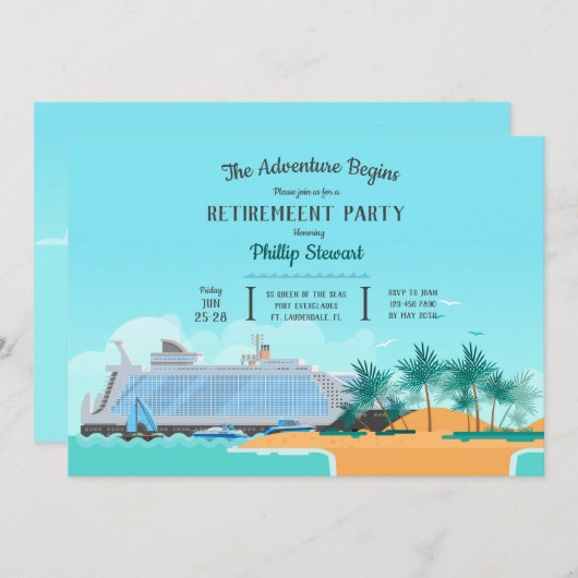 Invitation Croisiere bateau aventure (Devant / Derrière)