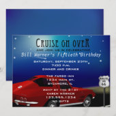 Invitation Croisière classique de voiture dessus au-dessus (Devant / Derrière)