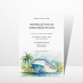 Invitation Croisière Destination Mariage Palm Trees Beach