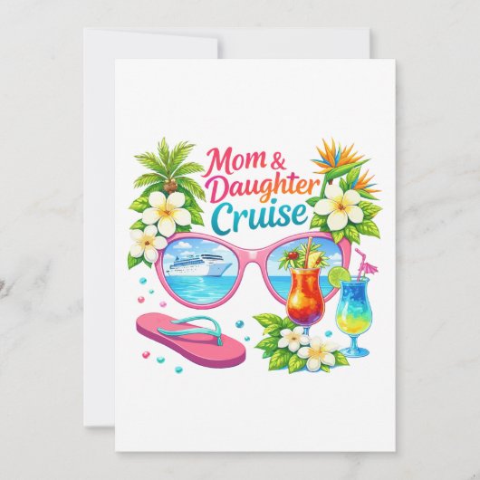 Invitation Croisière mère fille vacances tropicales (Devant)